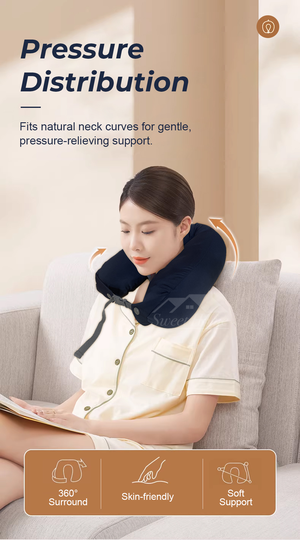 Ice-cooling Latex U-shaped Pillow-5